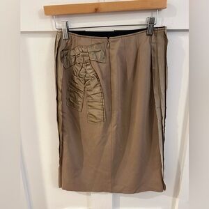 Lanvin pencil skirt satin bow and trim y2k reverse inside out look